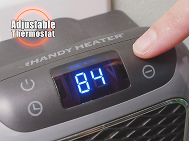 Handy Heater® Turbo Heat has an adjustable thermostat